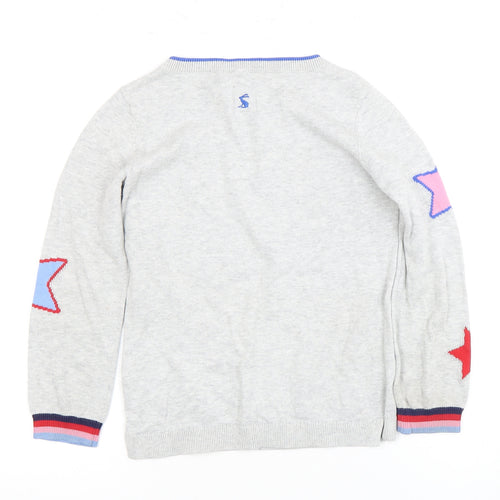 Joules Girls Grey Pullover Jumper 7-8 Years
