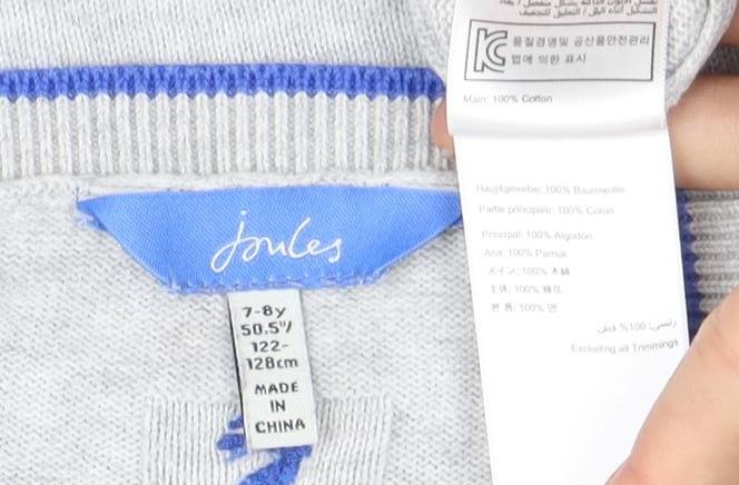 Joules Girls Grey Pullover Jumper 7-8 Years