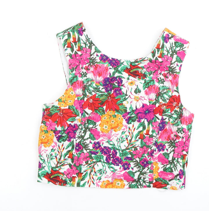 Oasis Women's Floral Sleeveless Cropped Top, Size 10