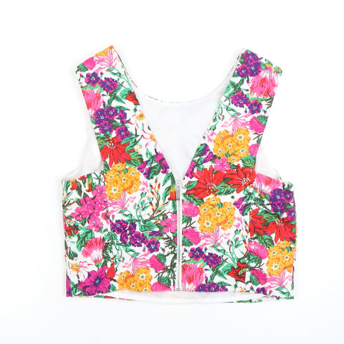 Oasis Women's Floral Sleeveless Cropped Top, Size 10
