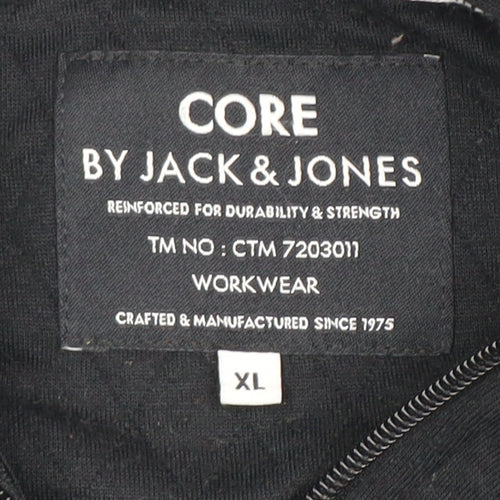 Jack & Jones Men's Black XL Full Zip Hoodie