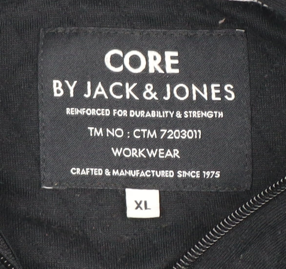 Jack & Jones Men's Black XL Full Zip Hoodie