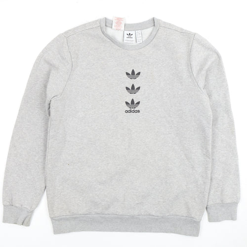 Adidas Boys Grey Pullover Sweatshirt 13-14 Years Logo Design