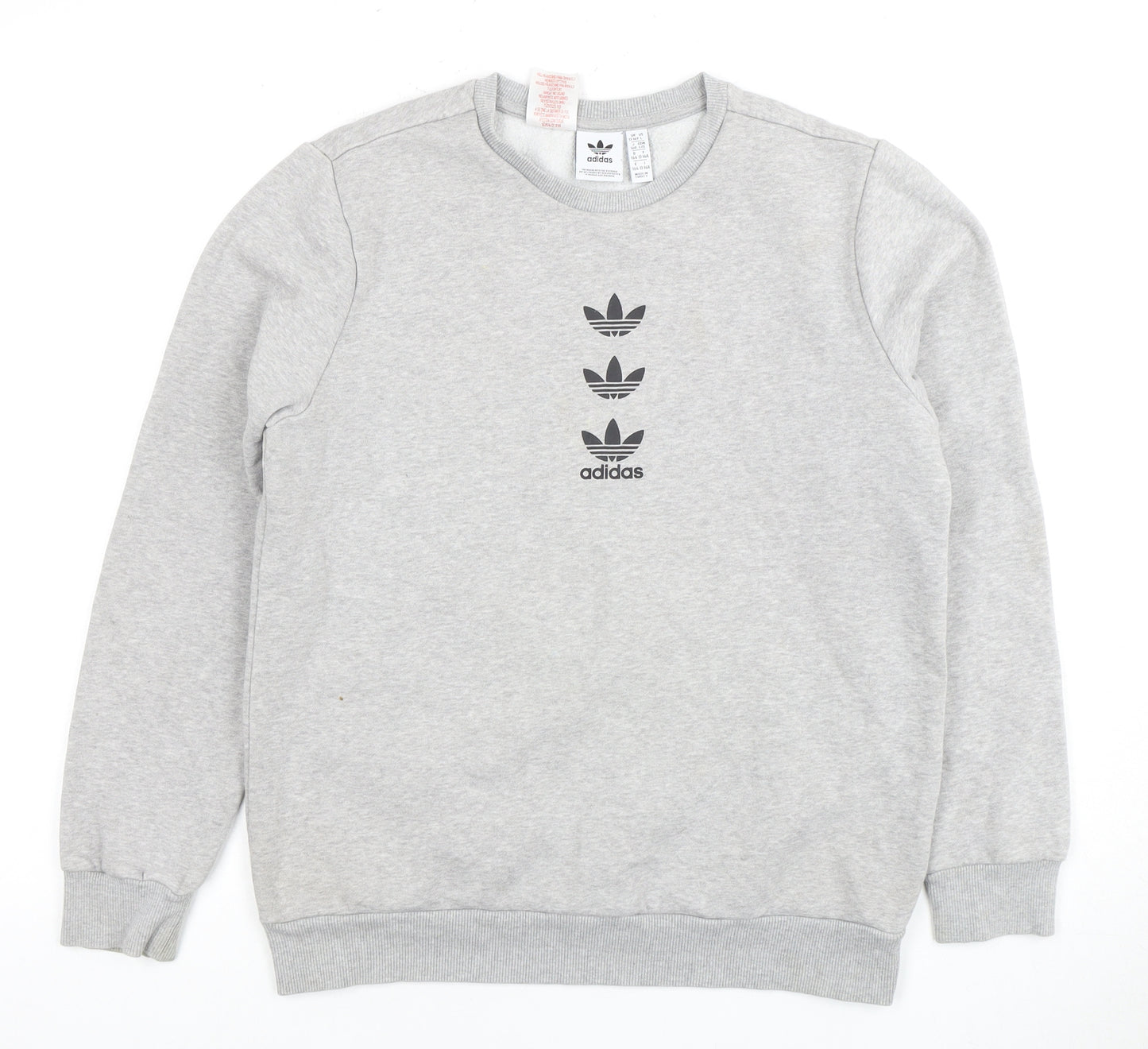 Adidas Boys Grey Pullover Sweatshirt 13-14 Years Logo Design