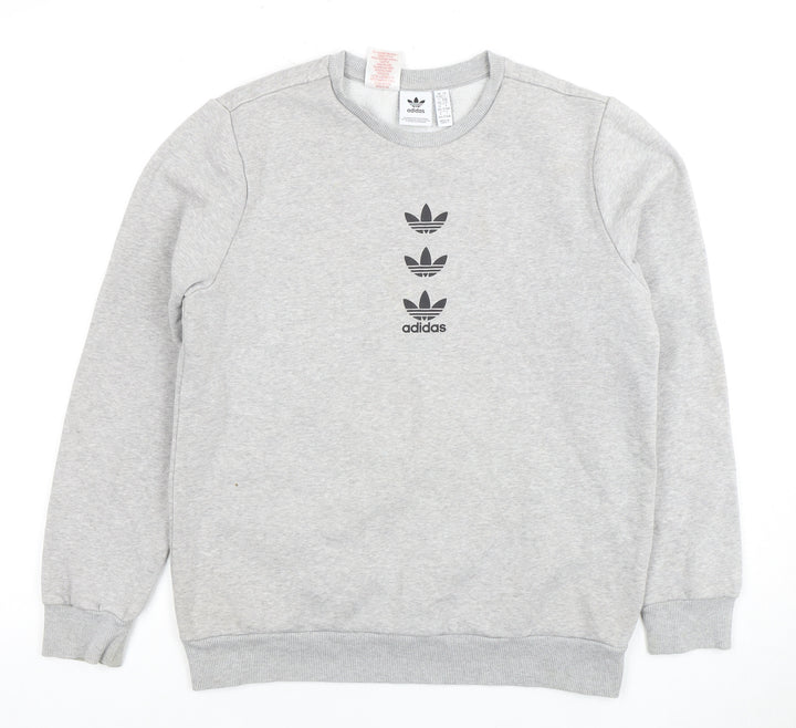 Adidas Boys Grey Pullover Sweatshirt 13-14 Years Logo Design