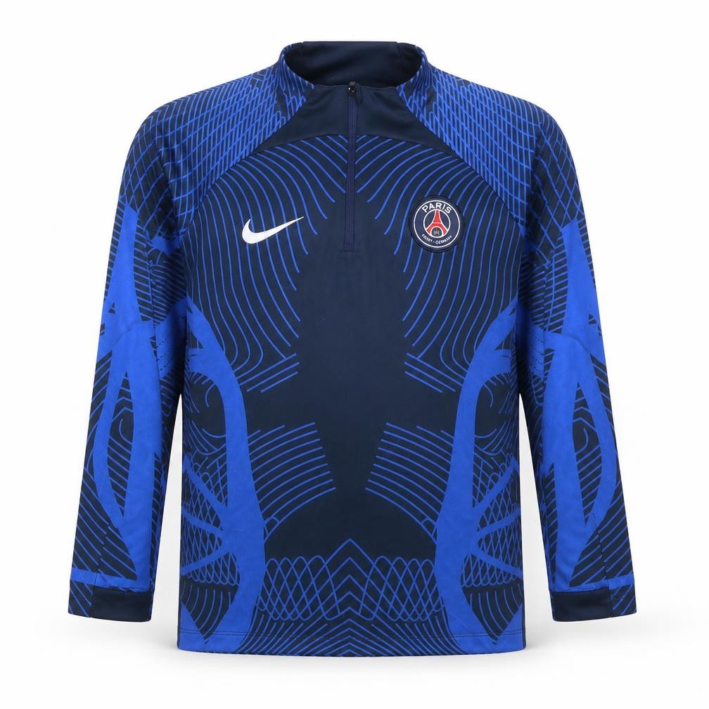 Front view of Nike boys’' blue football pullover, 16 years, sports style