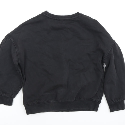 Marks and Spencer Girls Black Crew Neck Disney Sweatshirt Size 8