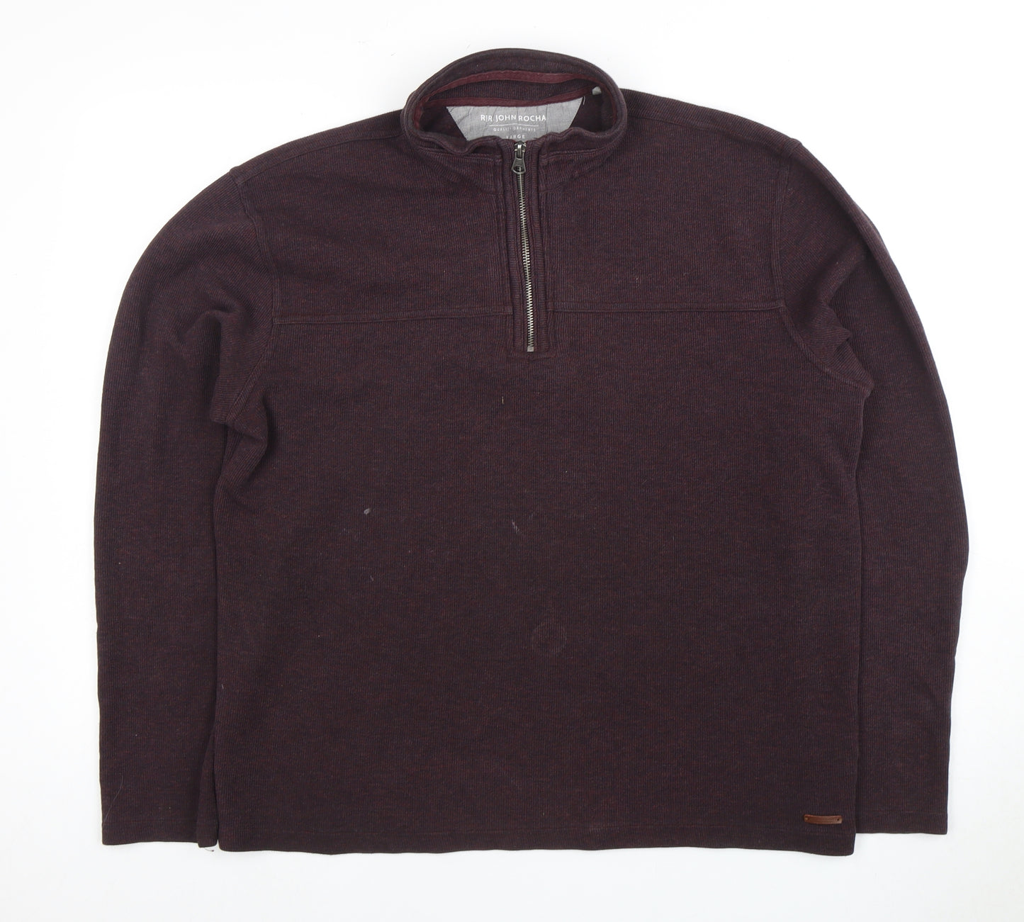 RJR John Rocha Men's Large Brown 1/4 Zip Sweatshirt