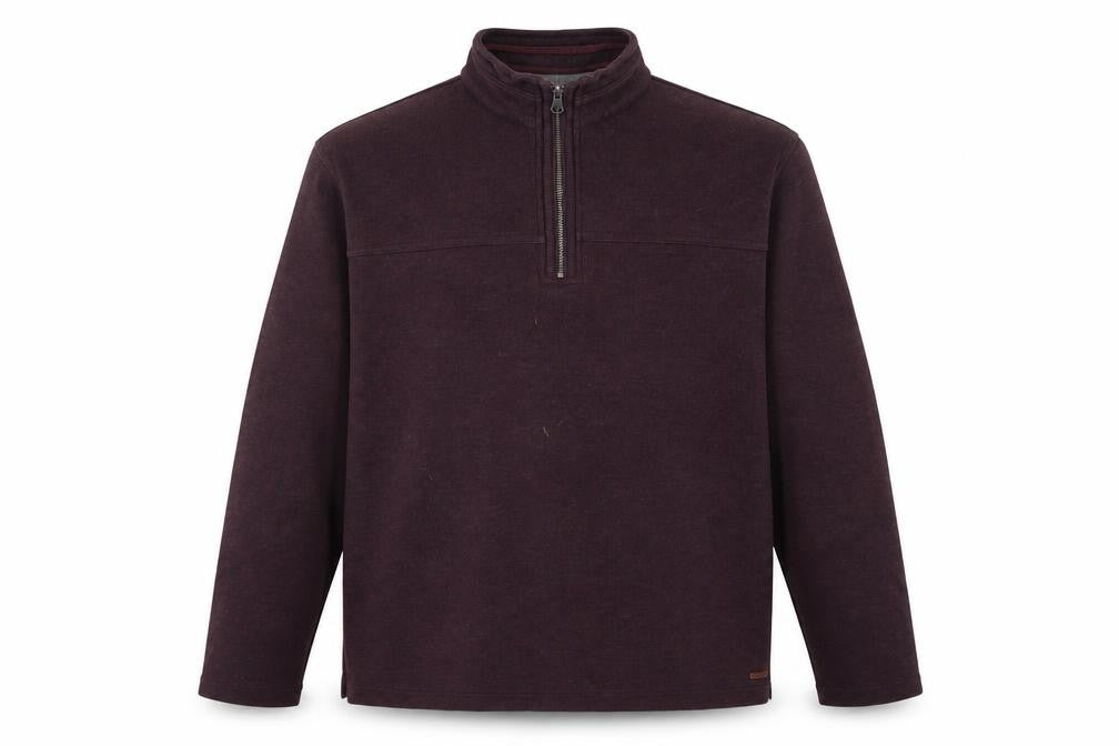 Front view of RJR.John Rocha Men's Large Brown 1/4 Zip Sweatshirt