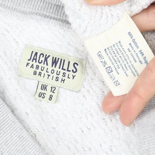 Jack Wills Grey Women's Pullover Sweatshirt Size 12