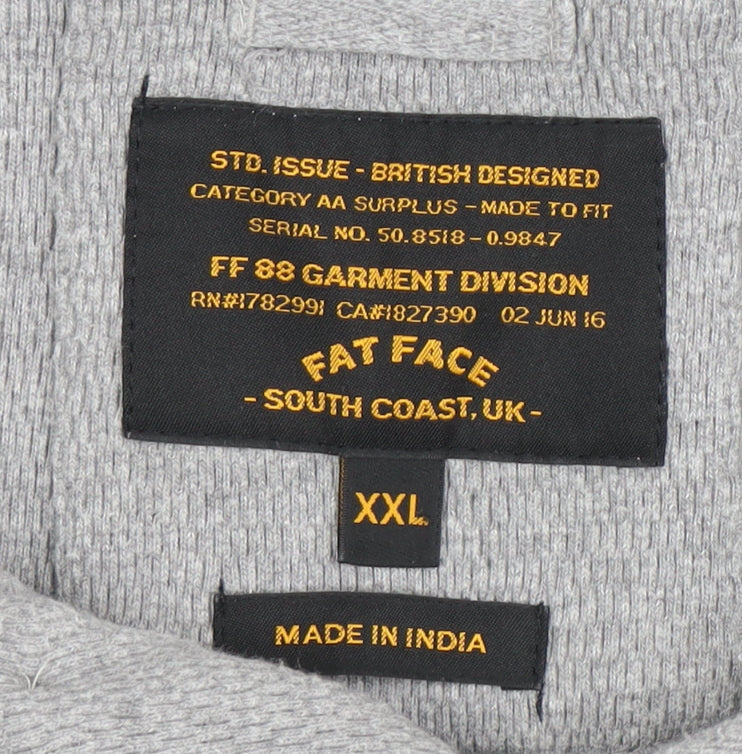 Fat Face Grey XL Henley Men's Sweatshirt