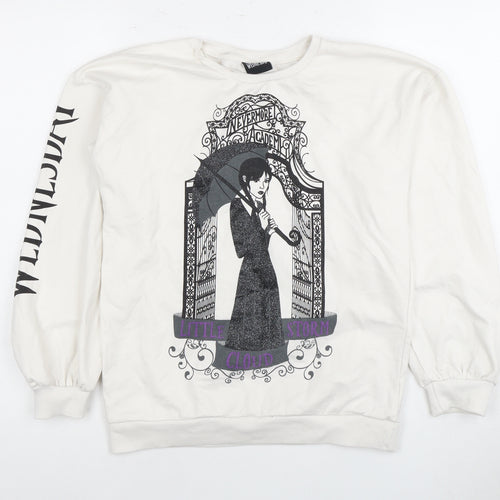 Girls White Wednesday Graphic Pullover Sweatshirt 13 Years