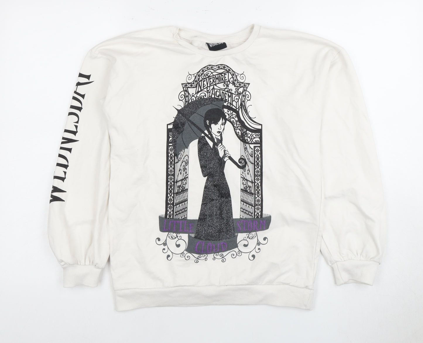 Girls White Wednesday Graphic Pullover Sweatshirt 13 Years