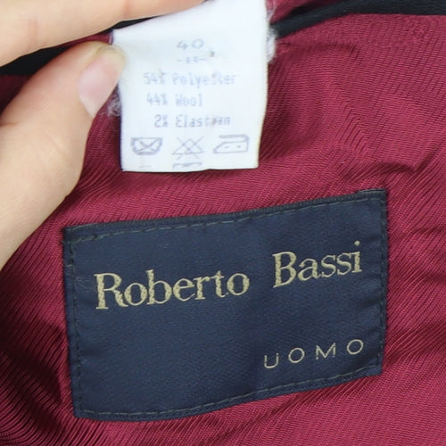 Roberto Bassi Men's Black Blazer, Size 40, Formal