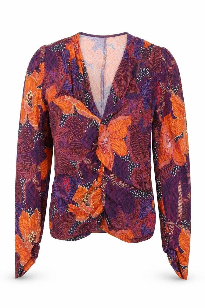 Front view of Zara Women's Floral Viscose Blouse -, size 8