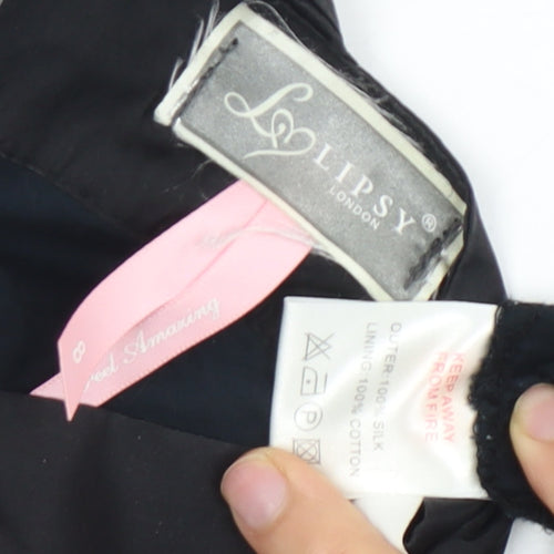 Lipsy Women's Black One Shoulder Silk Blouse