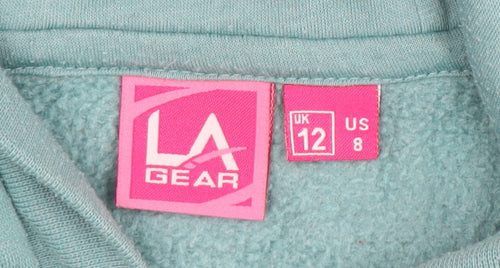 LA Gear Women's Green Full Zip Hoodie, Size 12