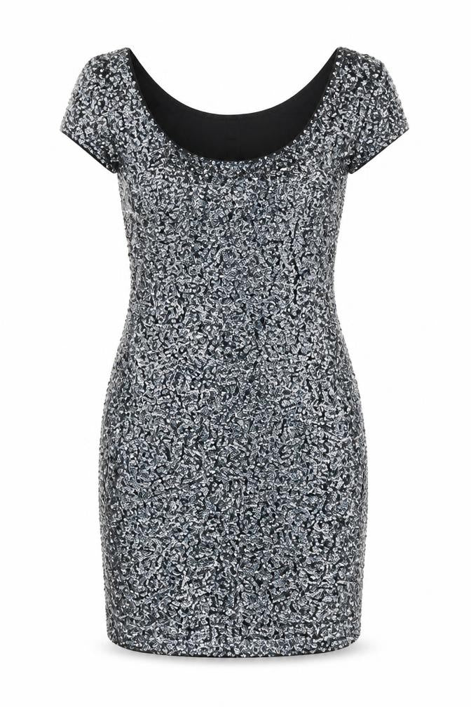 H&M Women’s Black Sequin Bodycon Dress Size 6 Party