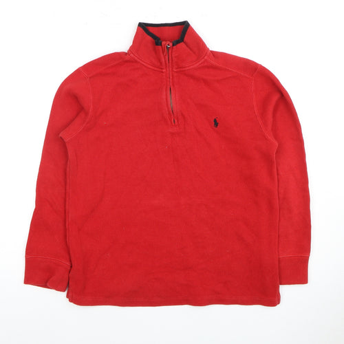 Polo Ralph Lauren Red Henley Unisex M Sweatshirt