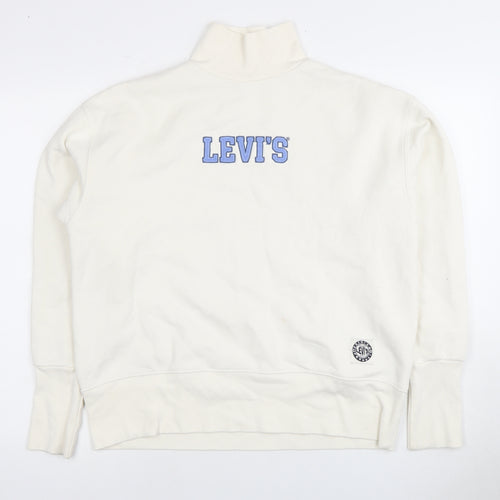 Levi's Ivory Graphic Print Women's XS Mock Neck Sweatshirt