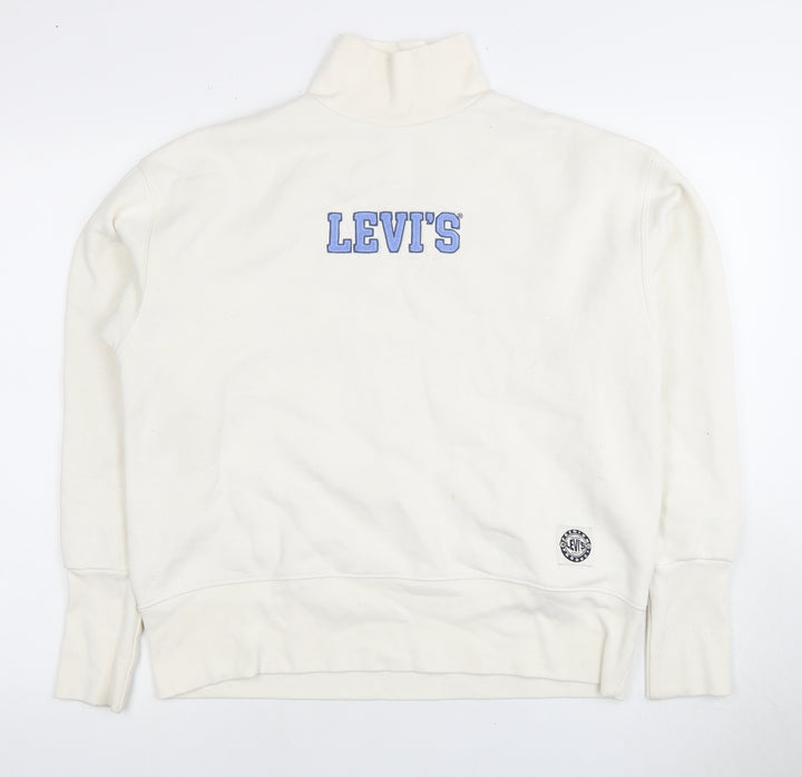 Levi's Ivory Graphic Print Women's XS Mock Neck Sweatshirt