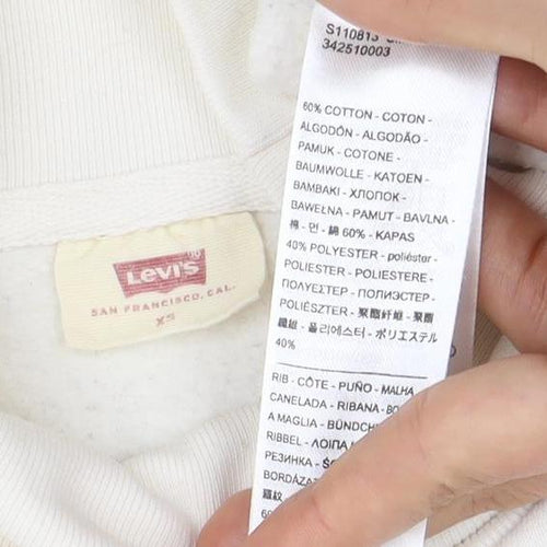 Levi's Ivory Graphic Print Women's XS Mock Neck Sweatshirt