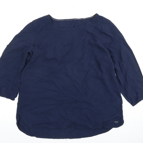 Tom Tailor Women's Blue Blouse 3/4 Sleeve Viscose