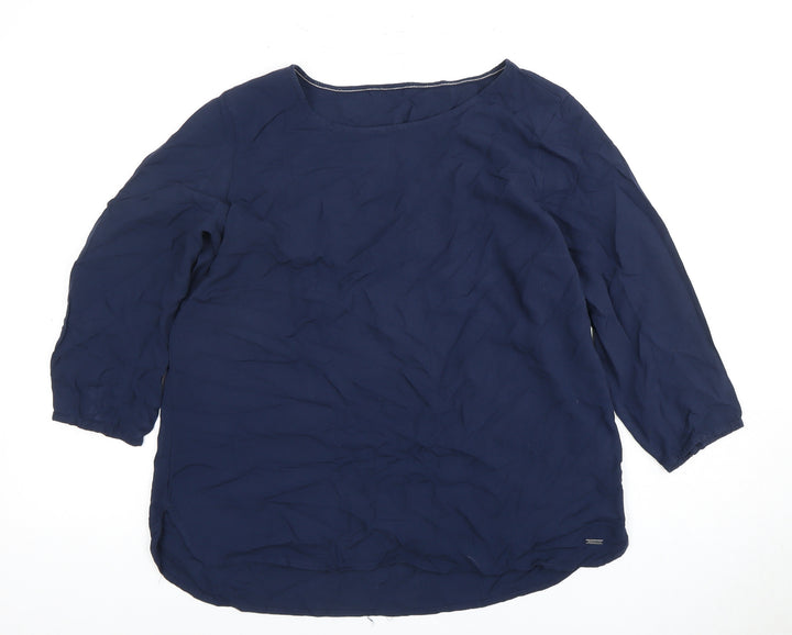 Tom Tailor Women's Blue Blouse 3/4 Sleeve Viscose