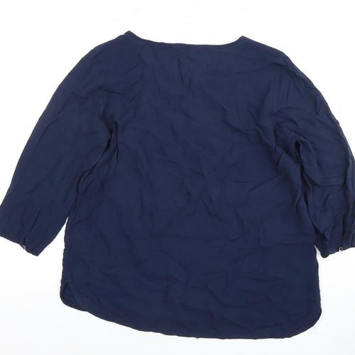 Tom Tailor Women's Blue Blouse 3/4 Sleeve Viscose