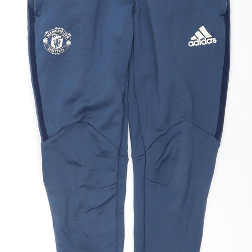 Adidas Boys Blue Jogger Trousers Size S - Manchester United