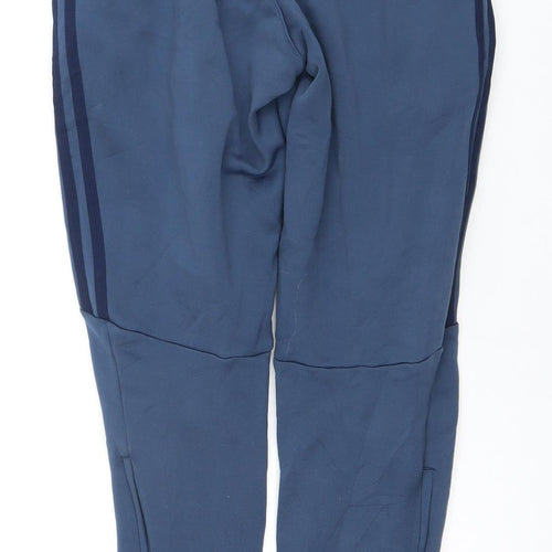 Adidas Boys Blue Jogger Trousers Size S - Manchester United