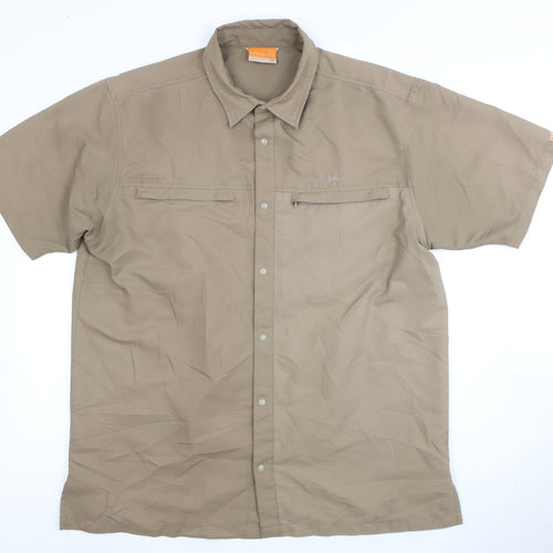Trespass Men's Beige Short Sleeve Casual Shirt L