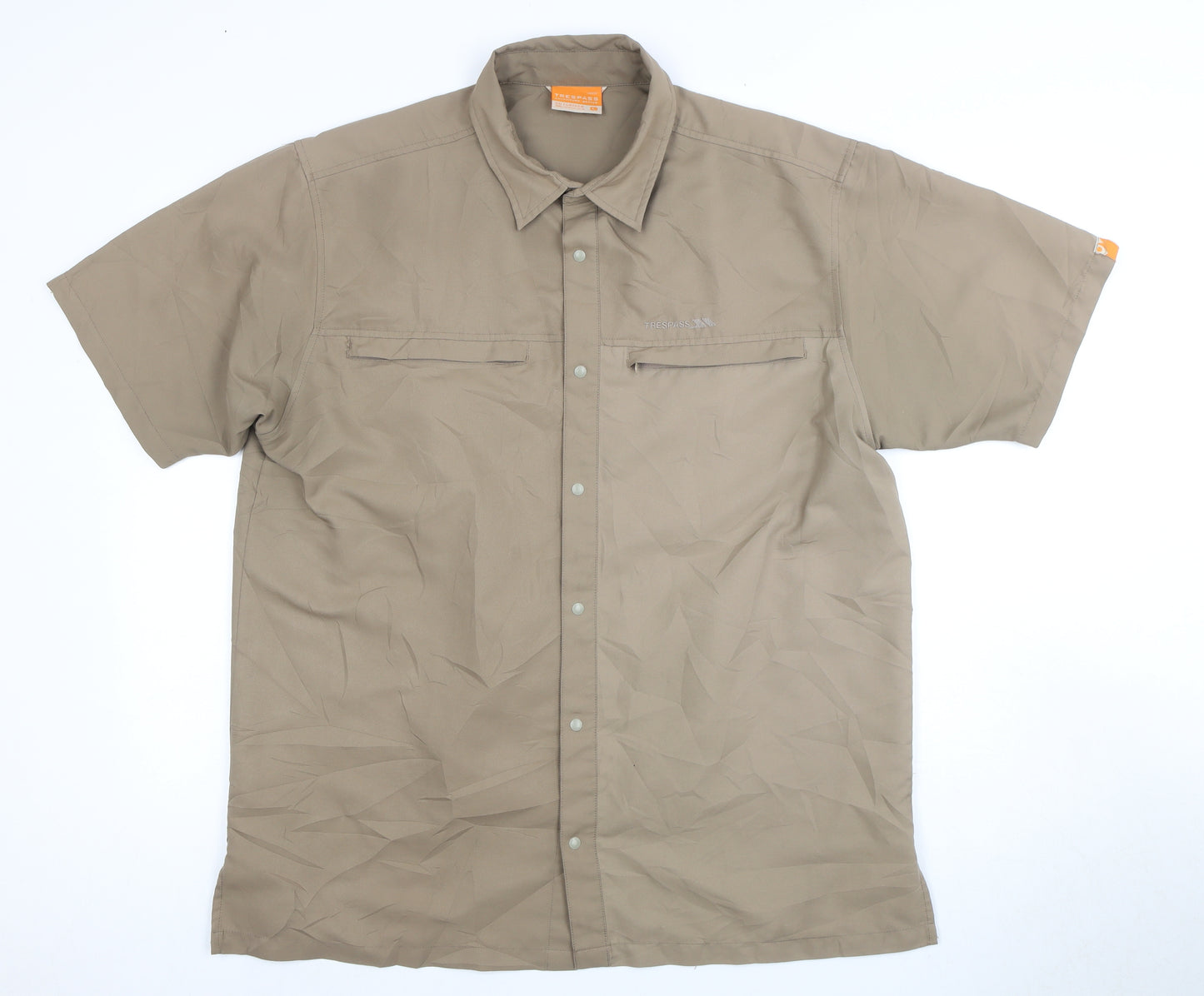 Trespass Men's Beige Short Sleeve Casual Shirt L