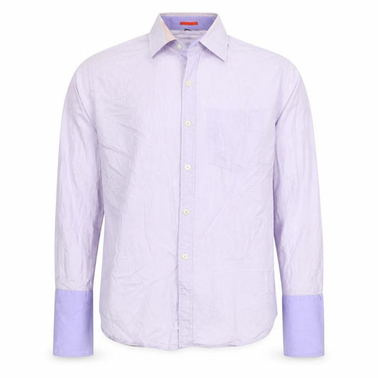 Front view of PS Paul Smith Men's Purple Slim Fit Dress Shirt