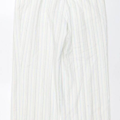 Robell Women's White Striped Trousers Size 12