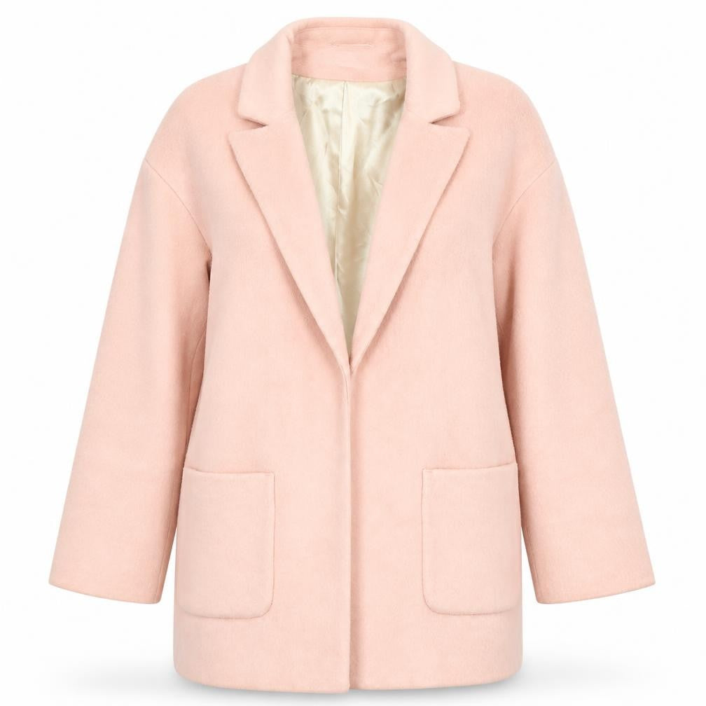Front view of South Women's Pink Long Coat -, size 16, Lined