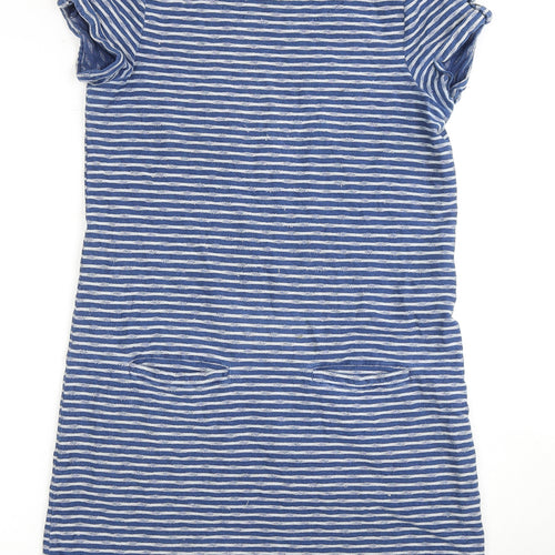 Mantaray Women's Blue Striped Shift Dress - Size 12