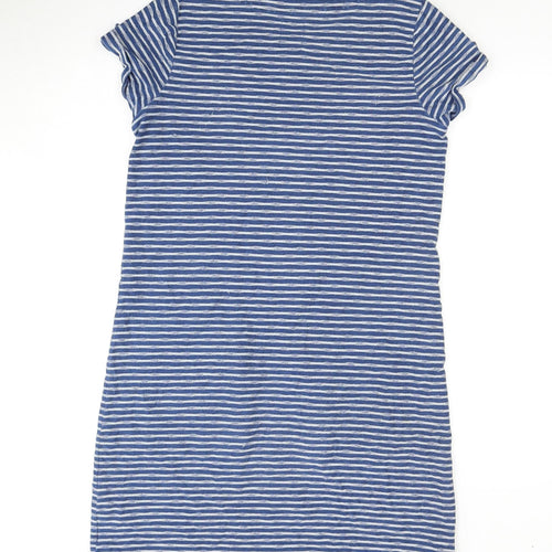 Mantaray Women's Blue Striped Shift Dress - Size 12