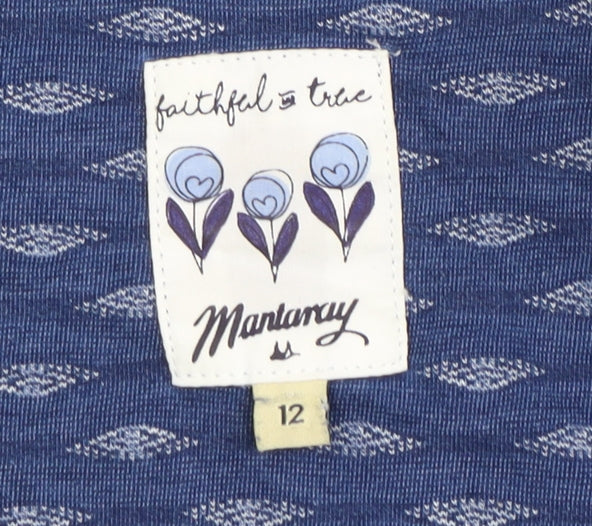 Mantaray Women's Blue Striped Shift Dress - Size 12