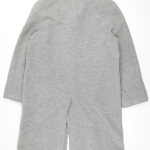 Next Women's Grey Wool Blend Long Overcoat Size 8