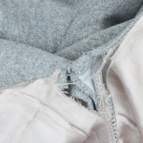 Next Women's Grey Wool Blend Long Overcoat Size 8
