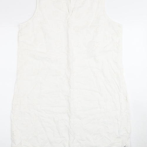 Roman Womens White Sleeveless Dress, Size 16