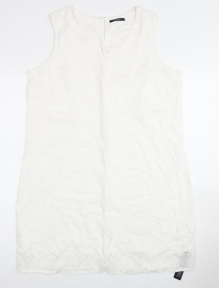 Roman Womens White Sleeveless Dress, Size 16