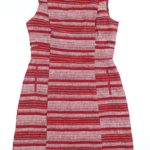 Oasis Women's Red Striped Sheath Dress Size 10