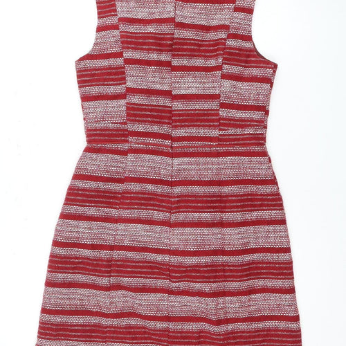 Oasis Women's Red Striped Sheath Dress Size 10