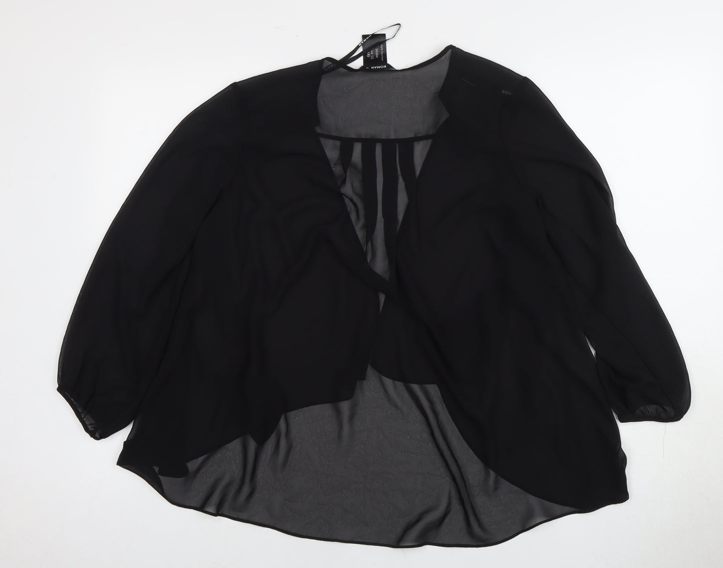 Roman Women's Black Chiffon Blouse Size 12
