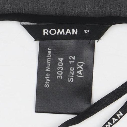 Roman Women's Black Chiffon Blouse Size 12