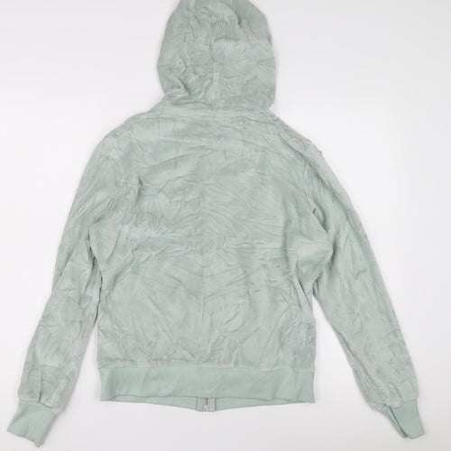 Lipsy Women's Green Full Zip Velour Hoodie Size 12