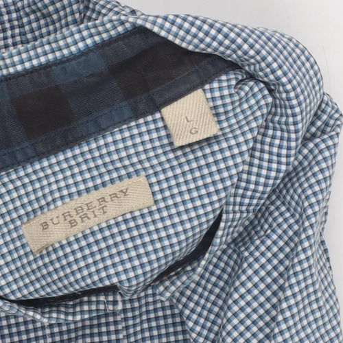 Burberry Brit Men's Blue Check Shirt, Size L, Button-Up