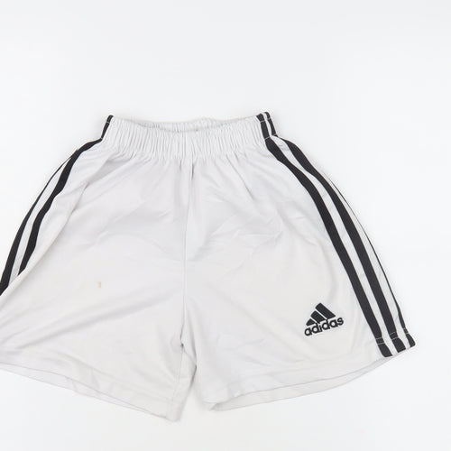Adidas Boys White Athletic Sports Shorts 11 Years
